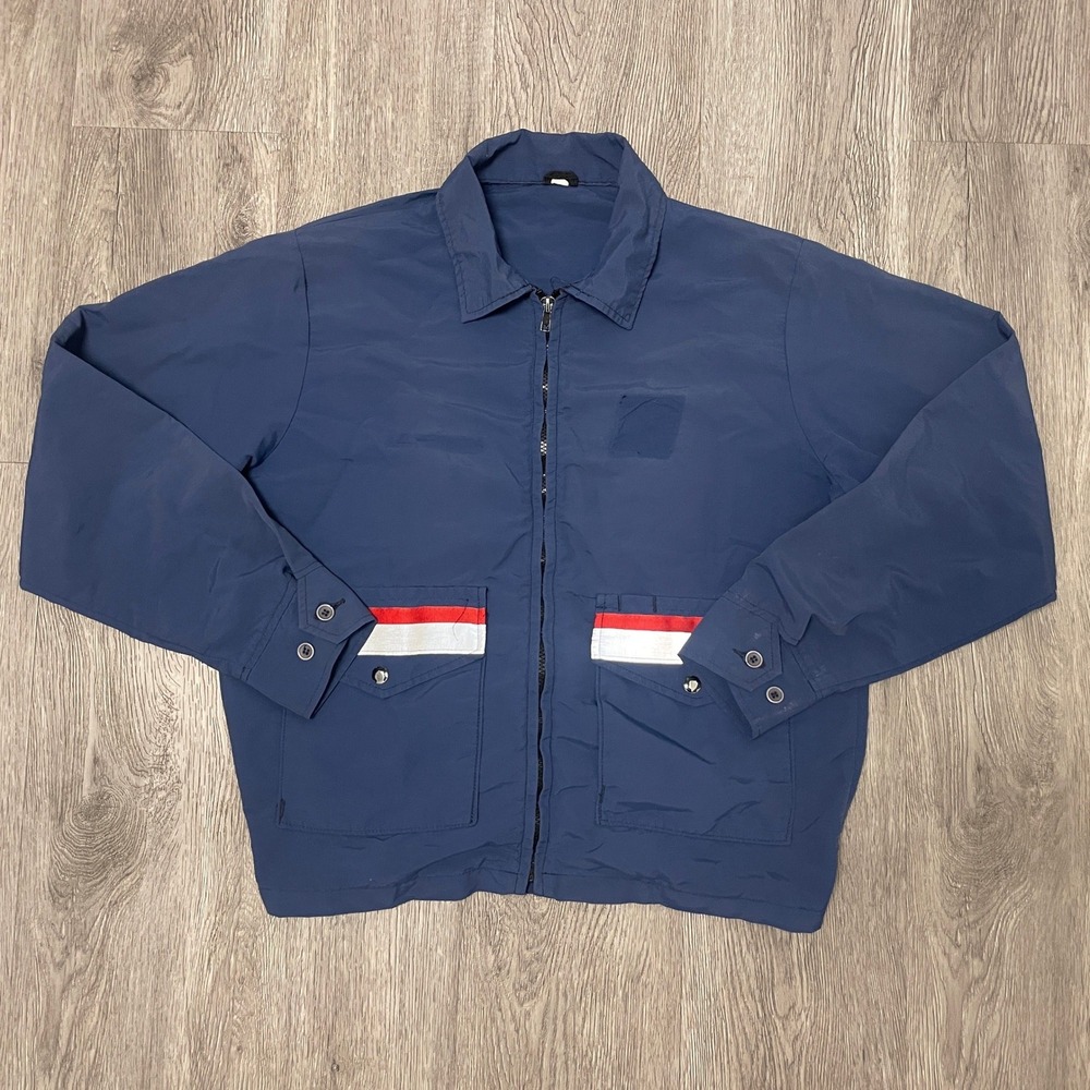 Spiewak USPS Jacket Mens Medium Blue Post Office Reflective Nylon Workwear USA